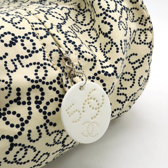 Chanel No.5 Coco Mark Arabesque Mini Boston Bag Canvas Ivory White - Picture 8 of 9